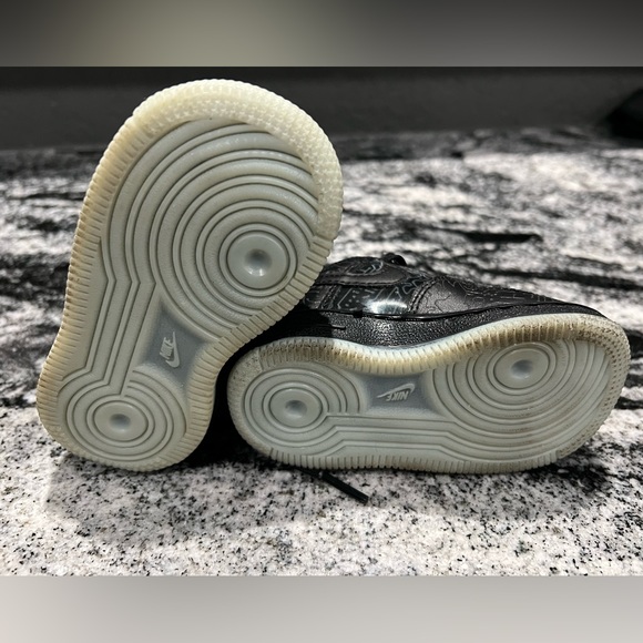 Space Jam x Air Force 1 '07 TD 'Computer Chip' Black Sneakers For Baby Size 4C - Picture 6 of 12